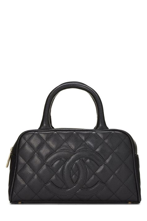 chanel caviar quilted small bowler|CHANEL Caviar Quilted Small Bowler Black .